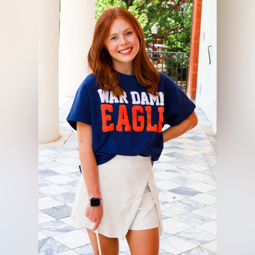 NWT Auburn Shirt Stewart Simmons War Damn Eagle Auburn Tee, Medium Womens